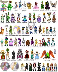 an image of cartoon characters in different costumes