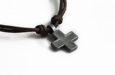 Mens Handmade Genuine Leather Cross Pendant Brown Surfer Necklace #nonbrand #Surfer Casual Leather Jewelry As Gift, Casual Handmade Jewelry For Everyday Use, Casual Brown Jewelry As Gift, Vintage Leather Necklace For Gift, Vintage Leather Necklace As Gift, Brown Waxed Finish Jewelry As Gift, Brown Jewelry With Waxed Finish As Gift, Casual Cross Jewelry For Gifts, Casual Cross Jewelry Gift