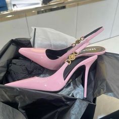 Originally $800 Basically Brand New, Worn Once Size 8 Luxury Heels For Fashion Events, Elegant Pink Heels For Fashion Events, Designer Pointed Toe Heels For Fashion Events, Elegant Pink Patent Leather Heels, Luxury 4-inch Heels For Fashion Events, Luxury Pink Heels With Sculpted Heel, Luxury Pink High Heels, Luxury Pink Patent Leather Heels, Luxury Pink Open Heel Heels