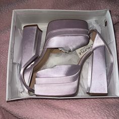 Selling These Brand New And Never Worn Heels. Also Comes With The Dress For No Extra Charge :) Feminine Platform Heels For Party, Chic Purple Heels For Night Out, Chic Purple Heels For A Night Out, Chic Spring Heels For Prom, Chic Purple Heels For Spring, Purple Pumps, Shoes Purple, Color Purple, Shoes Women Heels