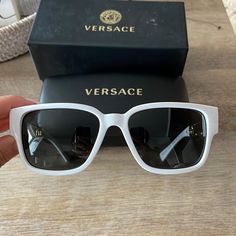 Brand New, Never Worn Versace White Sunglasses White Sunglasses, Versace Accessories, Colored Sunglasses, Sunglasses Accessories, Versace, White Gold, Women Accessories, Sunglasses, Brand New