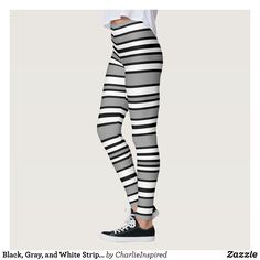 Black Gray and White Stripes Leggings : Beautiful #Yoga Pants - #Exercise Leggings and #Running Tights - Health and Training Inspiration - Clothing for #Fitspiration and #Fitspo - #Fitness and #Gym #Inspo - #Motivational #Workout Clothes - Style AND #comfort can both be possible in one perfect pair of custom #leggings. #Black Gray and White Stripes Leggings was crafted made with care each pair of leggings is printed before being sewn allowing for #fun and #creative designs on every square inch - Medium weight #fabric is tough yet breathable embraces and fit your body hugs in all the right places and bounces back after washing - You can proudly wear your Black Gray and White Stripes Leggings over and over and they will not lose their #shape - Get #comfortable and stylish and look cool with your very own unique pair of Black Gray and White Stripes Leggings! - Size and Fit Information -The item is full length leggings - Model on product image is 5'10" and wearing a size Small leggings - Compression fit achieved due to high #spandex content - Black Gray and White Stripes Leggings will hug you in all the right places and body parts and suit all kinds of body types - Material and #Textile Information - Your yoga pants are made of Ultra-stretch ecopolyester spandex blend (88% polyester 12% spandex) - High spandex composition results in #compression fit that won't lose its shape - Machine-washable in cold water make sure to lay flat to dry - Vibrant print will not fade after washing - Your #exercise tights were hand-sewn in Canada with love Mint Green Leggings, Things To Order On Amazon, Black And White Leggings, Brown Leggings, Orange Leggings, Printed Yoga Leggings, Exercise Leggings, Workout Fashion, Purple Leggings