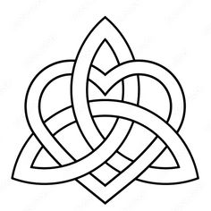 a celtic knot design in black and white