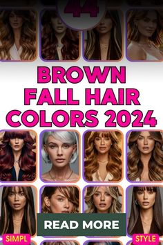 Brown Fall Hair Colors 2024 bring a luxurious palette to the season. Rich dark chocolate and espresso shades paired with caramel or golden highlights create a warm, inviting look. For those who prefer lighter tones, medium brown with honey or hazel shades adds a natural glow. Cool ash brown and mushroom tones offer a modern, sophisticated vibe. Whether you're looking for subtle changes or bold transformations, these fall hair color ideas will elevate your style.