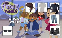 an advertisement for the proud family featuring cartoon characters