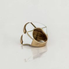 David Webb Enamel Gold Cocktail Ring For Sale at 1stdibs Modern Enamel Rings For Formal Occasions, Modern White Gold Rings With Enamel, White Enamel Jewelry For Formal Occasions, Formal White Enamel Jewelry, White Dome Ring With Polished Finish For Anniversary, Gold Enamel Rings In Modern Style, White Enamel Elegant Rings, White Oval Dome Ring With Polished Finish, White Elegant Enamel Rings