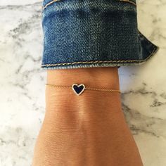 Pave Diamond & Lapis Heart Chain Bracelet • 14K Yellow Gold• 6-7" Long• Heart 1/4" W• Lapis .13CT• Diamond .06CT Heart Chain Bracelet, Triple Layer Necklace, Charm Choker Necklace, Medium Hoop Earrings, Bar Pendant Necklace, Druzy Earrings, Heart Chain, Solitaire Necklaces, Elegant Bracelet