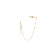 14k gold ear cuff with short hanging chain that threads through the ear and hangs down SPECIFICS• delicate tiny cable chain approx 4 1/2"• cuff approx. ⅜" diameter• chain can be adjusted to desired length 14k Gold Ear Cuff, Ear Pins Earrings, Wire Ear Cuffs, Ear Cuff Chain, Piercing Kit, Jewelry Wardrobe, Gold Shorts, Ear Pins, Gold Ear Cuff