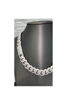 925 Sterling Silver Miami Cuban Link Chain, Gift for Him and Her, Rappers Bling Cuban, Ice Out Cuban Link Chain 𝗖𝗵𝗲𝗰𝗸 𝗼𝘂𝘁 𝗼𝘂𝗿 𝘃𝗶𝗱𝗲𝗼 𝘁𝗼 𝘀𝗲𝗲 𝘁𝗵𝗲 𝗰𝗹𝗲𝗮𝗿 𝗰𝘂𝗯𝗮𝗻 𝗰𝗵𝗮𝗶𝗻. ▪️  𝗗𝗶𝗮𝗺𝗼𝗻𝗱 𝗦𝗽𝗲𝗰𝗶𝗳𝗶𝗰𝗮𝘁𝗶𝗼𝗻𝘀 Item = Cuban chain Gemstone = Moissanite / Cubic Zirconia Metal = 925 Sterling Silver Dimensions:  Length = 18 INCH/ 20 INCH/ 22 INCH/ 24 INCH Width = 16mm 𝗔𝗹𝗹 𝗱𝗶𝗮𝗺𝗼𝗻𝗱𝘀 𝗮𝗿𝗲 𝟭𝟬𝟬% 𝗽𝗮𝘀𝘀𝗲𝘀 𝗱𝗶𝗮𝗺𝗼𝗻𝗱 𝘁𝗲𝘀𝘁𝗲𝗿 ▪️  𝗠𝗲𝘁𝗮𝗹 Elegant Silver Cuban Link Necklace For Anniversary, Silver Cuban Link Necklace For Anniversary, Silver Link Jewelry With Diamond Cut, Silver Curb Chain Necklace For Anniversary, Silver Chain Link Necklaces For Anniversary, Silver Cuban Link Jewelry With Sterling Clasp, Silver Diamond Chain Necklace For Anniversary, Diamond Cuban Link Necklace In Silver, Silver Chain Link Necklace For Anniversary