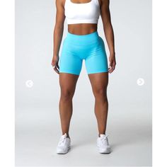 New, With Tags, In Original Packaging. Nvgtn Contour Seamless Shorts In Aqua. Size Large. Bundle Two Or More Listings For Discounts! Nvgtn Shorts, Seamless Shorts, Bright Color Dresses, Pink Polka Dot Dress, Grey Trench Coat, Adidas Track Suit, Compression Pants, Neon Blue, Shorts Athletic