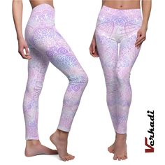 Discover the perfect blend of style and comfort with our "Bohemian Purple Henna Pattern Leggings." Crafted for the modern woman who cherishes individuality and comfort, these leggings boast a captivating henna-inspired pattern that will turn heads and uplift spirits. Each legging is a canvas featuring intricate mandala designs in varying shades of purple, from soft lilac to deep violet, symbolizing wisdom, dignity, and peace. The high-waisted design provides a secure and flattering fit, ensuring Bohemian Leggings For Festivals, Bohemian Fitted Leggings For Festivals, Fitted Bohemian Leggings For Festival, Bohemian Stretch Leggings, Purple Henna, Bohemian Leggings, Boho Purple, Intricate Mandala, Gym Tights