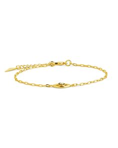 Add some style and protection to your look with this Leidy Station Bracelet! The evil eye charm is delicate and provides a sweet yet statement making addition to any outfit. Keep an eye out for compliments! Material: 14K gold or rhodium plated brass, cubic zirconia, Mother of Pearl Features: Measures 7.25" with 1" extender, 0.1" width, 0.7"x0.3" pendant, 2mm CZ stones, Lead & Nickel free, lobster clasp Adjustable Elegant Evil Eye Bracelet For Everyday, Dainty Evil Eye Bracelet For Everyday, Elegant Evil Eye Bracelet For Everyday, Trendy Gold Evil Eye Bracelet, Elegant Gold Evil Eye Bracelet For Everyday, Elegant Gold Evil Eye Bracelet, Gold Dainty Evil Eye Bracelet With Adjustable Chain, Dainty Gold Evil Eye Bracelet With Adjustable Chain, Dainty Gold Evil Eye Bracelet