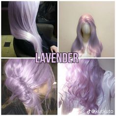 Lavender Hair Aesthetic, Douyin Hair, Lavender Purple Hair, Purple Hair Dye, Hair Color Swatches, Short Dyed Hair, Dyed Hair Inspiration, Cosplay Hair