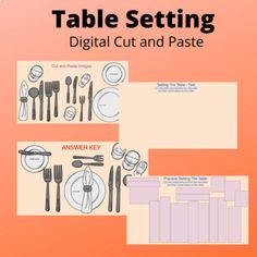 the table setting is displayed in two separate sections, with place settings for each plate