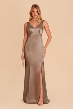 Gloria has a curve-hugging bodice and skirt, designed to show off your beautiful frame. But dont fear - the subtle flare in the skirt allows for plenty of dance floor move-busting. Check out our backless plunge bra to give your gals some seamless support. Mocha Bridesmaid Dresses, Cowl Neck Bridesmaid Dress, Bridal Shower Treats, Wedding Roles, Tuxedo Women, Birdy Grey, Floor Length Skirt, Little White Dresses, Plunge Bra