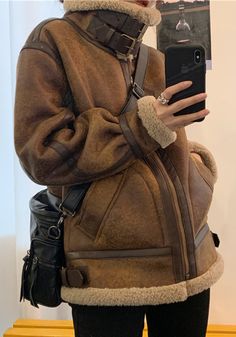 Faux Leather Jacket Women, Casual Outwear, Fur Leather Jacket, Wool Coat Women, Jacket Zipper, Sheepskin Coat, Parka Coat, Winter Jackets Women, Warm Jacket