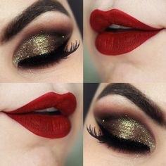 Christmas makeup should match the most amazing time of year. Check our list to inspire yourself! Eye Makeup Images, Drag Make-up, Best Wedding Makeup, Christmas Makeup Look, Red Lip Makeup, Makeup Tutorial Eyeshadow, Glamorous Makeup, Trendy Makeup, Holiday Makeup