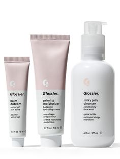 Glossier Skincare Set, Glossier Skincare Routine, Skincare Glossier, Glossier Products, Glossier Skincare, Makeup Glossier, Skincare Wishlist, Skincare Sets, Glossier Makeup