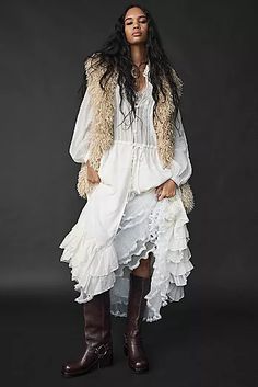 Belle Fur Vest | Free People Midi Dress Style, Half Slip, Slip Skirt, People Dress, Brown Silver, Fur Vest, Forever Young