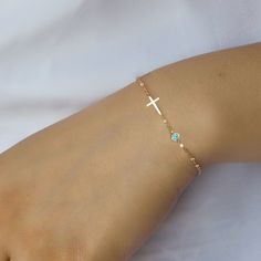 Birthstone Cross Bracelet Christmas Gifts for Her Mom Sister - Etsy Girl Birthday Gifts, Bracelet Christmas, Christmas Bracelet, Confirmation Gifts, Mom And Sister, Cross Bracelet, Christmas Gifts For Her, Oklahoma City, Chain Link Bracelet