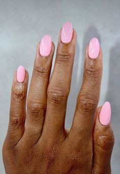 Strawberry Milkshake Nails, Creamy Pink Nails, Sweet Pink Nails, Perfect Nail Color, August Nails, Basic Nails, Strawberry Milkshake, Pink Nail Polish