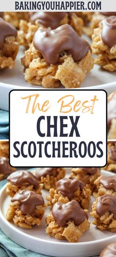 the best chex scooters with chocolate drizzled on top and text overlay