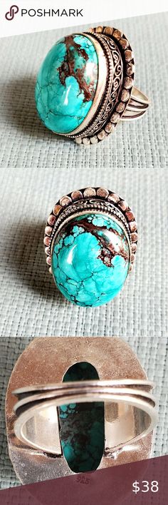 New Turquoise Antique Design 925 Silver Ring. Brand New Handmade Ethnic Turquoise Antique Design Silver Ring. Size 9 925 Stamped Handmade Jewelry Rings Adjustable Turquoise Healing Ring, Handmade Turquoise Ring For Healing, Handmade Turquoise Spiritual Ring, Handmade Spiritual Turquoise Ring, Citrine Crystal, Mystic Topaz, 925 Silver Ring, Antique Design, Design Silver