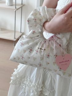 Floral Ruffles Mini Handbag | Bag | Three Fleas Chic Spring Fabric Bag, Spring Floral Print Bags, Cute Cotton Bags For Spring, Spring Beige Fabric Bags, Cute Floral Print Bags For Spring, Cute Cream Bags For Spring, Cream Bags As Spring Gifts, Spring Cream Bag As Gift, Cream Bags For Spring Gift