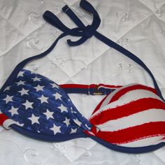 Excellent Condition Never Worn Xs Push Up Bikini Top By Endless Sun Patriotic And Fun For 4th Of July! Patriotic Blue Swimwear For Vacation, Patriotic Blue Swimwear For Beach Season, Patriotic Blue Swimwear For Poolside, Blue Summer Swimwear For 4th Of July, Patriotic Blue Swimwear For Beach, Patriotic Blue Swimwear For 4th Of July, Patriotic Blue Swimwear For The Beach, Blue Flag Print Swimwear For Poolside, Blue Triangle Top Swimwear For 4th Of July