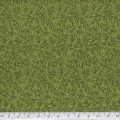 a green background with small leaves on the top and bottom, as well as a ruler