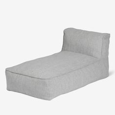 a gray chaise lounger on a white background with no one in it or someone else