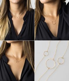 Simple, Dainty Necklace. The Open Circle Karma Necklaces. In Gold, Silver or Rose Gold. Karma Necklace, Fashion Eye Glasses, Mommy Style, Everyday Necklace, Circle Necklace, Rose Gold Jewelry, Circle Pendant, Delicate Necklace, Dainty Necklace