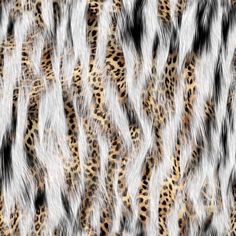 an animal print pattern with white and black stripes on it's fur, as well as the background