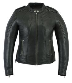 Women's Updated Black Leather Biker Jacket Soft Lightweight Drum Dyed Naked Lambskin Biker Jacket 0.9 - 1.00 mm. Stand up collar. Front and back channel venting system to distribute airflow to cool the core body temperature. Single snap shoulder epaulet. Quilted panel detail on each shoulder. 2 inside concealed gun poc Motorcycle Jacket Women, Event Shirts, Black Leather Biker Jacket, Shoulder Support, Smart Women, Stand Up Collar, Nail Head, Motorcycle Women, Body Temperature