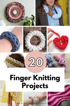 the top 20 finger knitting projects for beginners to make with yarn and crochet