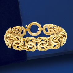 Ross-Simons - 18kt Yellow Gold Byzantine Bracelet. 7". An enduring beauty exquisitely handcrafted in lustrous 18kt yellow gold. Our timeless Byzantine bracelet will continue to transcend style and deliver elegance for a lifetime. Polished finish. Springring clasp, 18kt yellow gold Byzantine bracelet. Byzantine Necklace, Prince Charles And Camilla, Buckle Bracelet, Natural Gold, Fine Jewelry Bracelets, Gold Polish, Link Necklace, Precious Metals, Bangle Bracelets