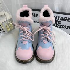 Kawaii Aesthetic Y2K Cute Fairy Black Pink Sugar Kitty Paw Lolita Winter Boots MK Kawaii Store Kawaii Store, Style Kawaii, Paw Design, Kawaii Style, Pink Sugar, Kawaii Design, Blue White And Black, Cat Paws, Pump Sandals