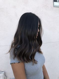 Lived In Black Hair, Black Hair With Subtle Dimension, Fall Black Hair, Partial Balayage Black Hair, Subtle Balayage Black Hair, Dark Hair Color Ideas, Dark Hair Color, Brown Hair Trends, Brown Hair Inspiration