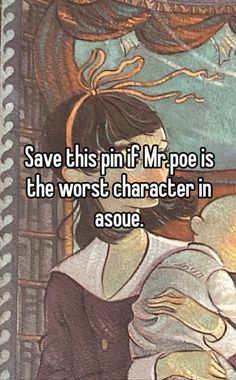 a woman holding a baby in her arms with the words save this pin if mr poe is