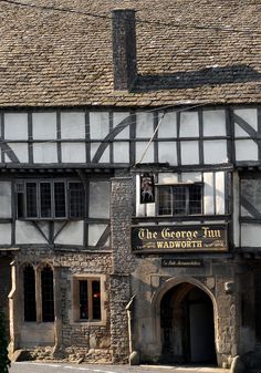 an old building that has been converted into a restaurant