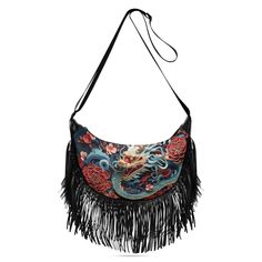 PRICES MAY VARY. 💕【 Durable Material 】-- The fringe handbag is made of high-quality polyester fabric which is as durable, comes with comfortable shoulder strap. Double layers of fringe for a unique boho attitude. This hippie purses is equipped with elegant tassel design,which is designed in a hobo style with a relaxed, slouchy shape that creates a bohemian look, ensuring long-lasting use while maintaining its stylish appearance. 💕【 Practical Pocket 】-- This multipocket crossbody bag has 1 larg Summer Fringe Crossbody Bag, Black Bags With Tassels For Summer, Tasseled Shoulder Bag For Festival, Black Tassel Bags For Summer, Festival Fringe Shoulder Bag, Crossbody Shoulder Bag With Tassels For Daily Use, Daily Use Crossbody Shoulder Bag With Tassels, Fringe Rectangular Shoulder Bag For Daily Use, Rectangular Fringe Shoulder Bag For Daily Use