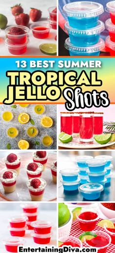 13 Best Summer Tropical Jello Shots | Summer Cocktail Recipes Easy Jello Shots Recipe, Birthday Jello Shots, Party Jello Shots, Summer Jello Shots, Malibu Jello Shots, Jello Shots Recipes, Summer Vodka Drinks, Blue Hawaiian Jello Shots, Strawberry Margarita Jello Shots