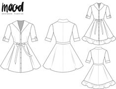 the sewing pattern for this dress is easy to sew and has an attached belt