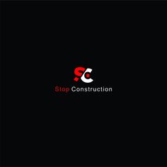 a black and red logo with the letter c in it's center, which reads stop construction