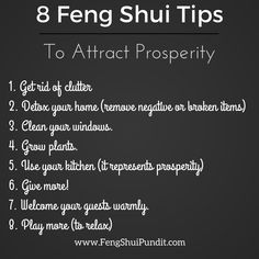 a blackboard with the words 8 fengg shu tips to attract prosperity