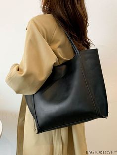 BagForLove - Streamlined Shoulder Tote: A Minimalist Essential Product Description Color Black Bag Size Medium Material PU Leather Composition 100% Polyurethane Size Chart INCH CM Bag Length Bag Width Bag Height Handle Height 16.1 inch 4.7 inch 11 inch 10.6 inch Bag Length Bag Width Bag Height Handle Height 41 cm 12 cm 28 cm 27 cm Details Pictures Similar Products h2 { text-align: center; } /* æ¢è¡ */ li{ white-space: normal; word-break: break-all; word-wrap: break-word; } .red-box { width: 10 Solid Color Everyday Bags For Fall, Everyday Solid Color Fall Bags, Everyday Solid Color Bags For Fall, Everyday Fall Solid Color Bags, Everyday Solid Color Shoulder Bag For Fall, Simple Everyday Bag, Simple Large Capacity Bag, Minimalist Shoulder Bag In Solid Color, Minimalist Shoulder Bag For Workwear