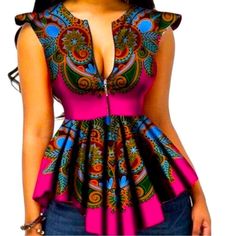 Product Details Department: Women’s Size: 2x Material: Cotton Neckline: Round Neck Sleeve Style: Sleeveless Questions? Leave A Comment Below! African Print Shirt, Dashiki Shirt, African Tops, African Print Tops, African Fashion Designers, Afrikaanse Mode, African Shirts, African Fashion Modern, African Print Dresses