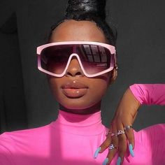 Women’s Oversized Sunglasses Pink And Black Available Brand New Sunglasses One Piece Lens, Classic Sunglasses, Women Sunglasses, Wig Accessories, Sunglasses For Women, Oversized Sunglasses, Black Sunglasses, Colored Sunglasses, Sunglasses Vintage