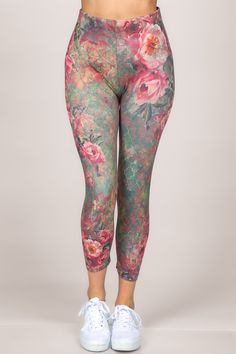 Made in the USA, our super soft printed leggings are America's favorite! Our high waist leggings feature M.Rena's iconic tummy control waistband with an exclusive print you won't find anywhere else. Large, rosy camellias decorate a field of quatrefoil and hazy damask. Inspired by Victorian design. Bridal Roses, Victorian Design, High Waist Leggings, Fashion Flats, Printed Leggings, High Waisted Leggings, Damask, High Waist, High Waisted