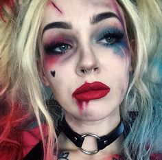 1. make up Harley Makeup, Harley Quinn Make-up, Pelottava Halloween, Makeup Pinterest, Harley Quinn Makeup, Halloween Make-up Looks, Halloweenský Makeup, Uhyggelig Halloween, Harley Quinn Halloween